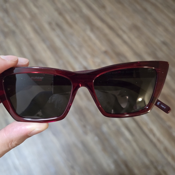 Saint Laurent Burgundy Sunglasses - Picture 1 of 3